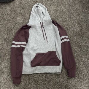 Zine Clothing Gray and Maroon Hoodie